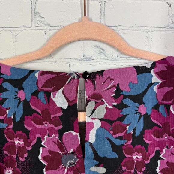 Kasper Blouse Women Plus 3X Floral Cottage Sheer Bell Sleeve Sheer Office Career - Picture 6 of 13